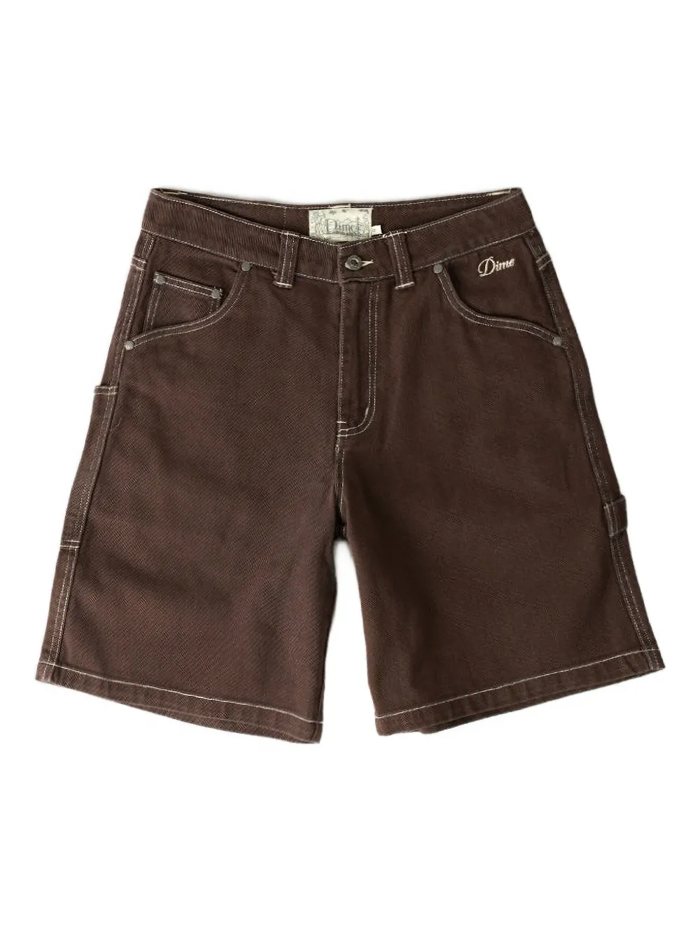 dime logo-embroidered denim shorts | Brown | Image 1