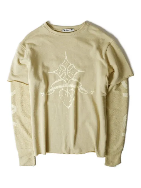 Open YY layered graphic-emblem T-shirt