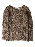 Open YY pointelle-argyle sweater - Brown
