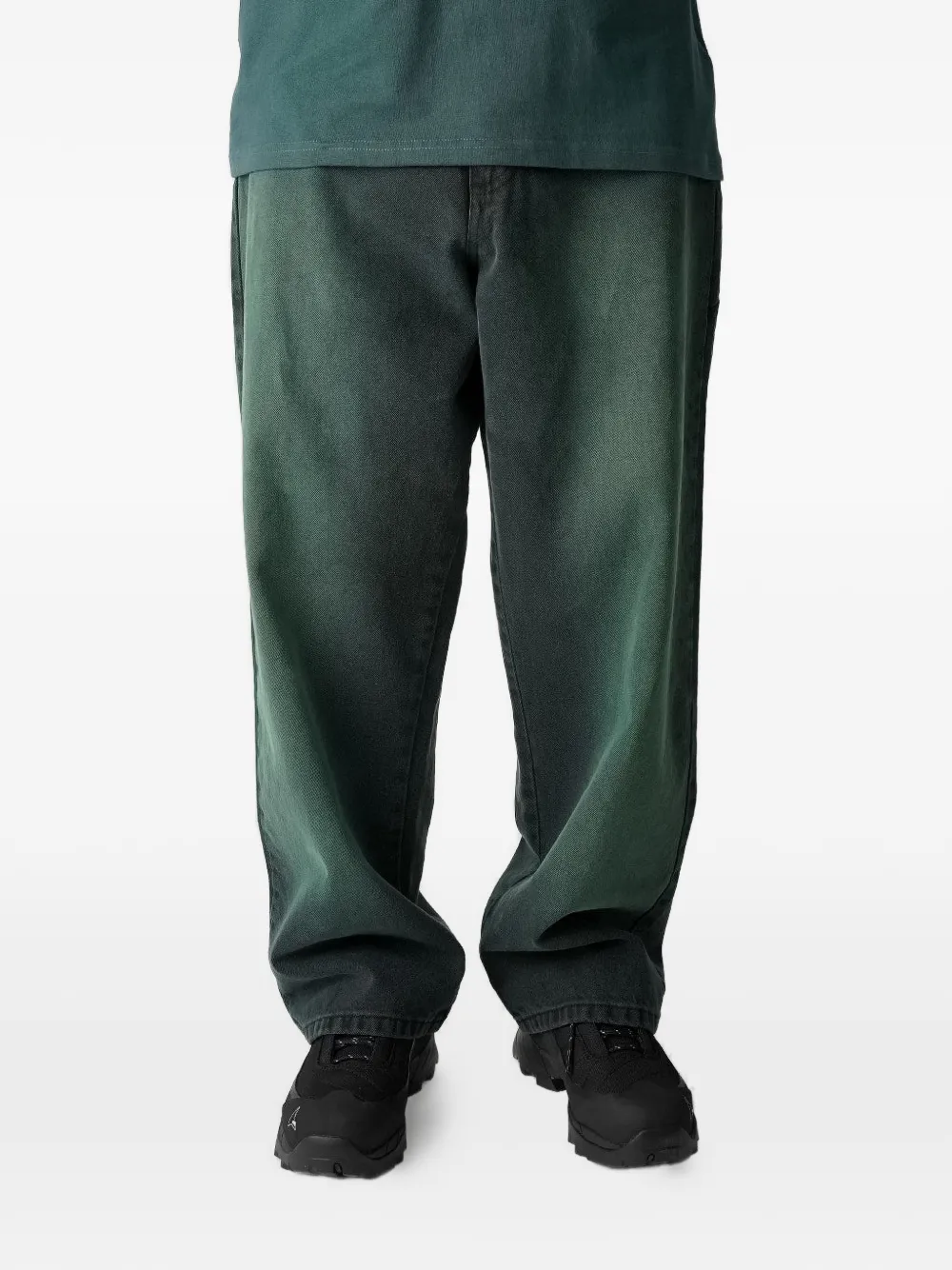 YARDSALE logo-embroidered jeans - Verde