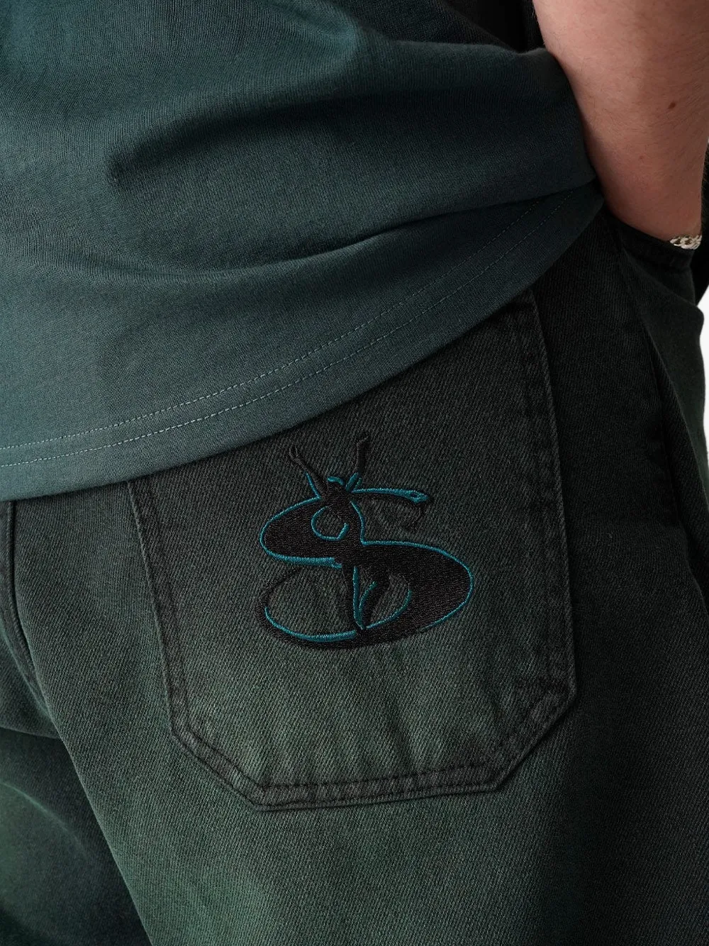  Yardsale Logo-embroidered Jeans - Green 
