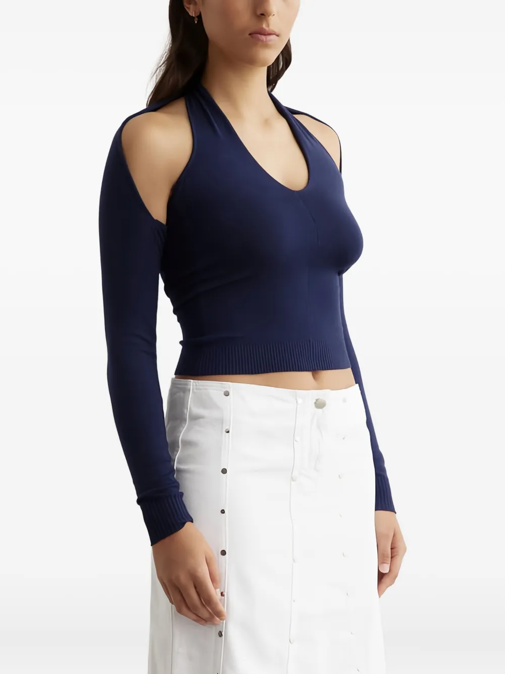 Gimaguas Open-back Long-sleeved Top In Blue