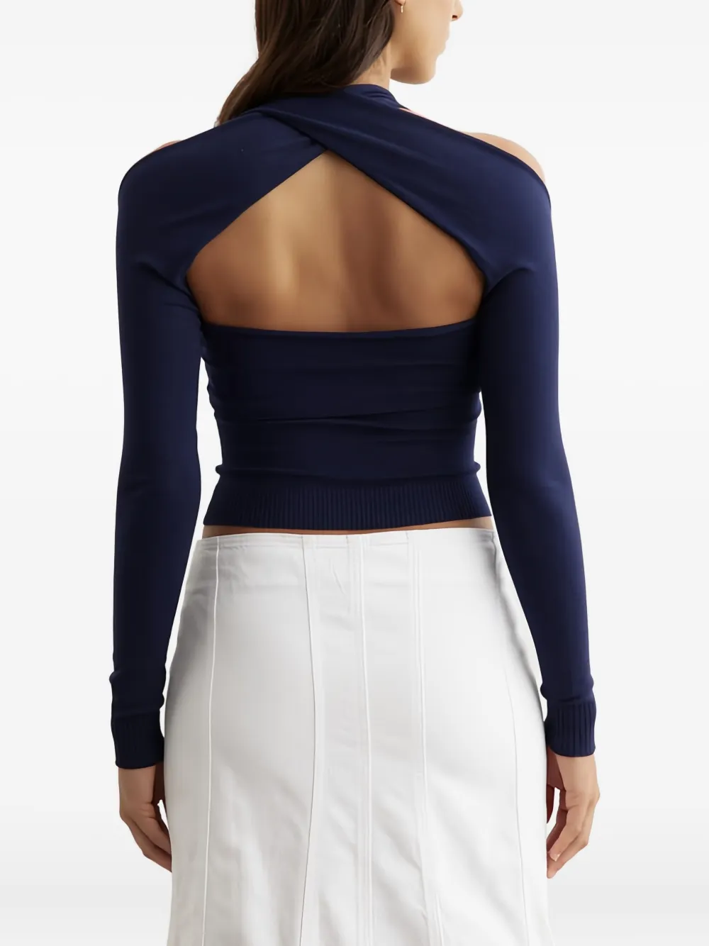 Gimaguas Open-back Long-sleeved Top In Blue