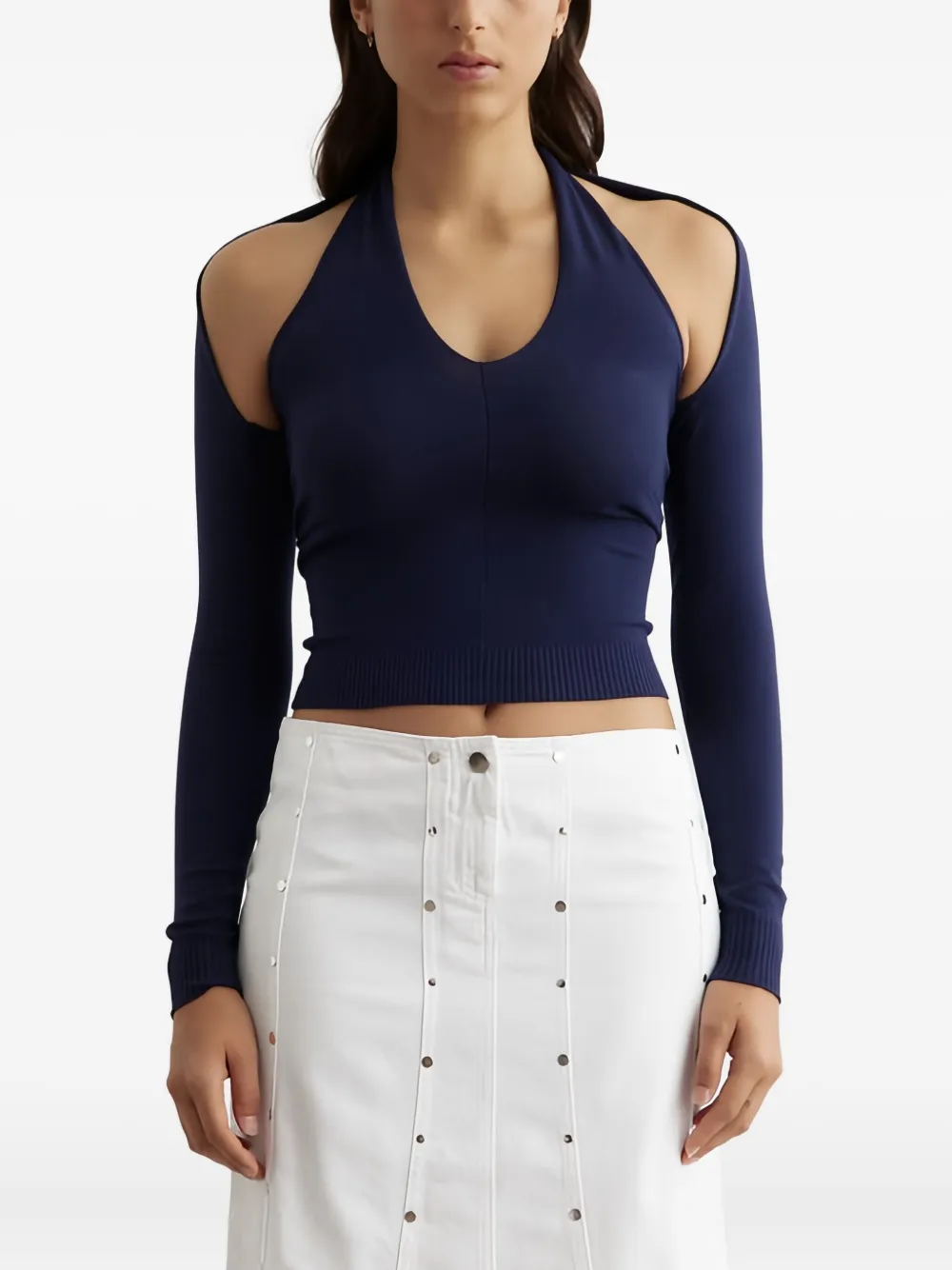 Gimaguas Open-back Long-sleeved Top In Blue