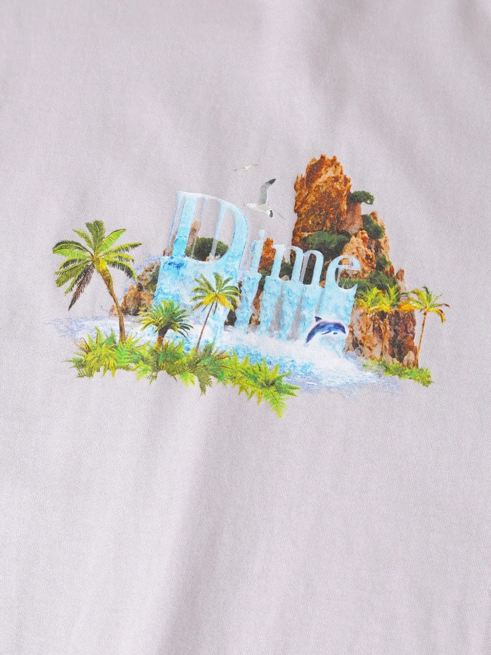 Dime Waterfall-graphic T-shirt In Pink