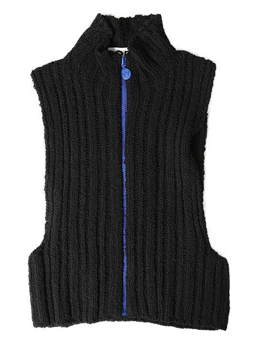 Open YY tricot-knit waistcoat | Black | Image 1