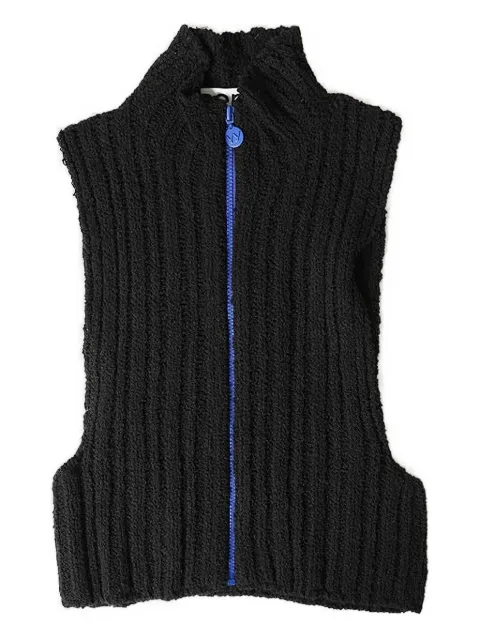 Open YY tricot-knit waistcoat
