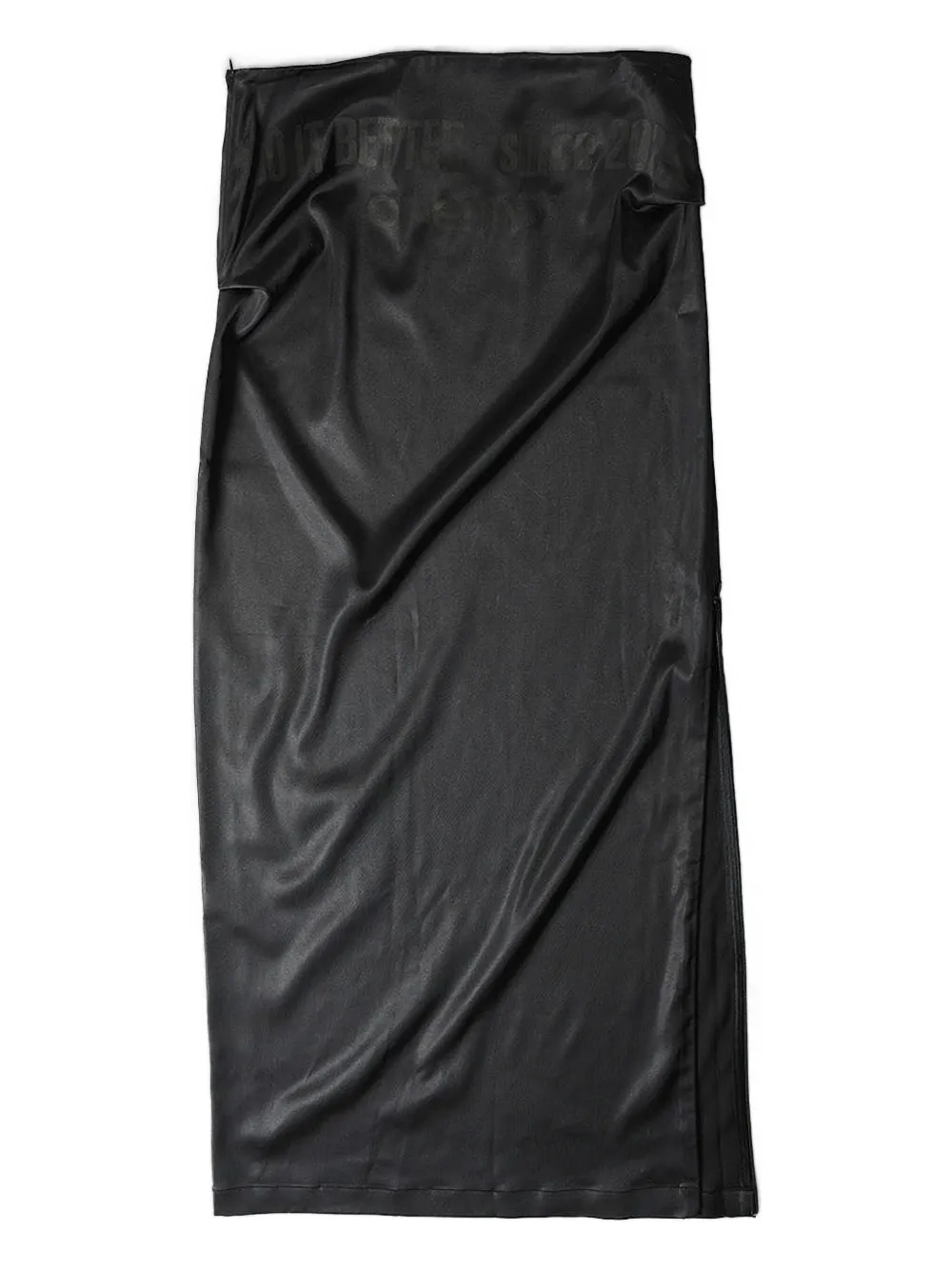 Open YY logo-print side-zip skirt - Zwart
