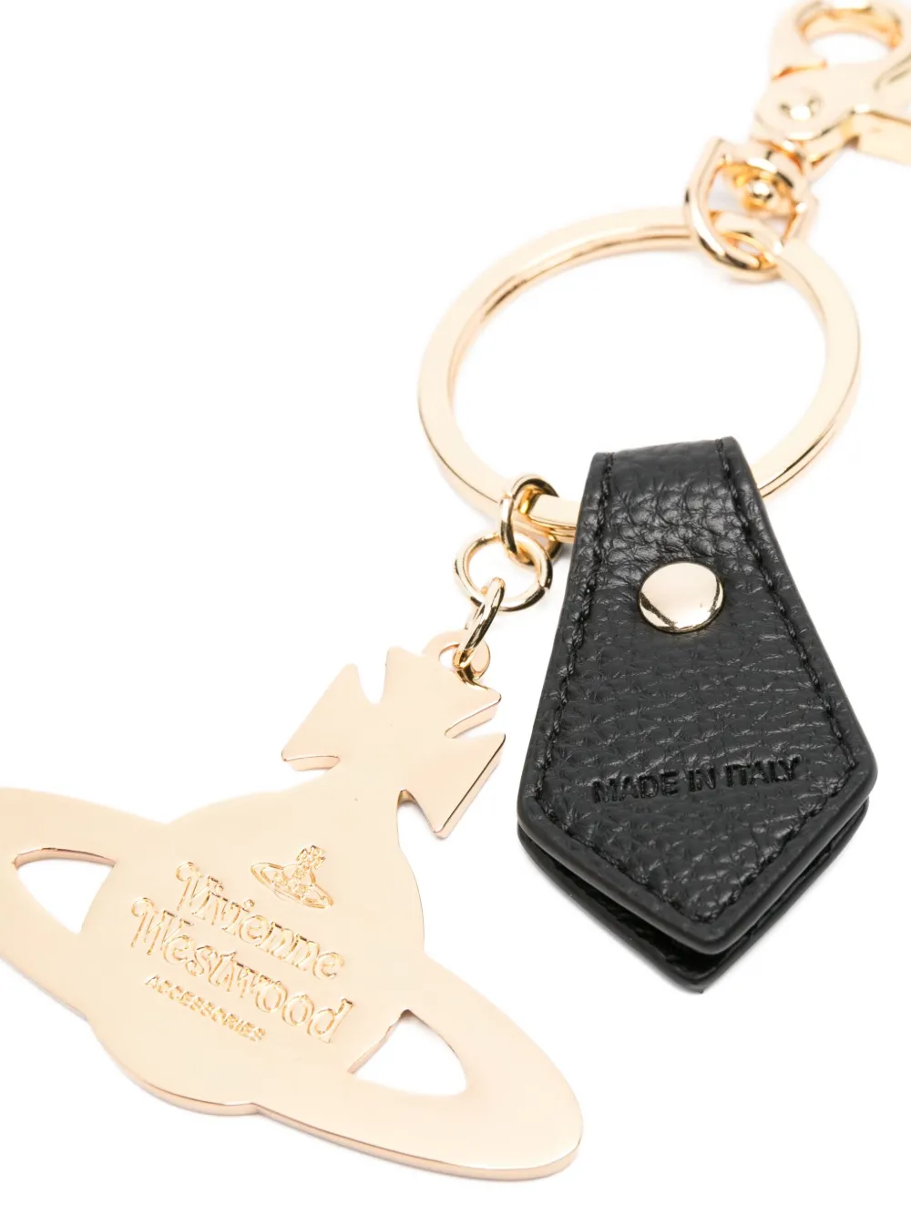 Vivienne Westwood Orb-embellished leather keyring Goud