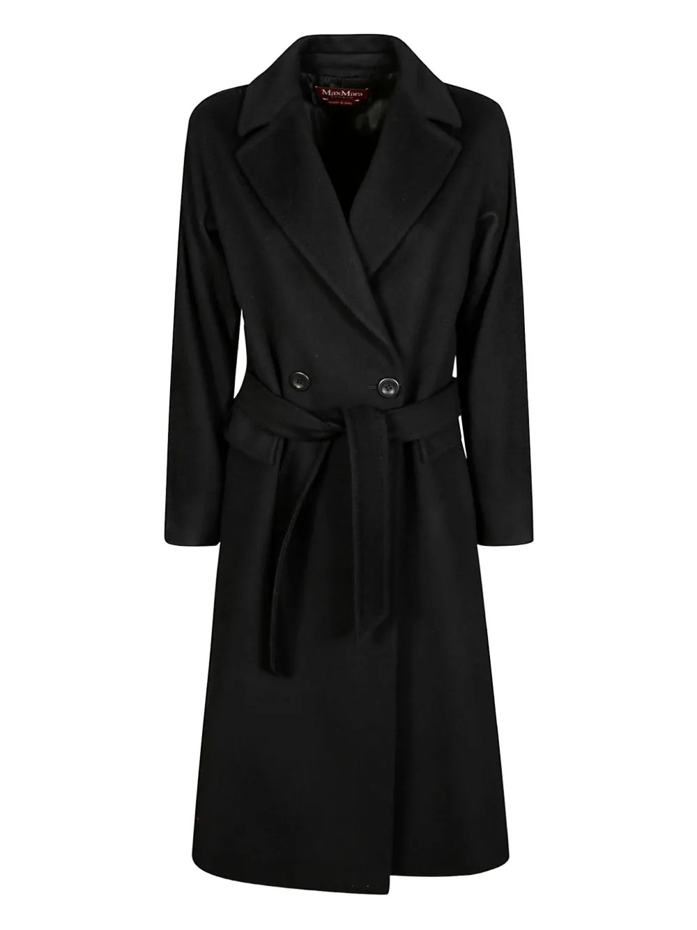 Max Mara abrigo con doble botonadura y cinturón | negro | Image 1