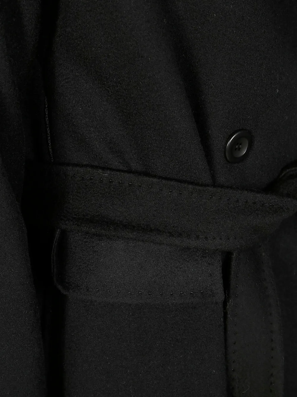 Max Mara Belted Double-breasted Coat In Black