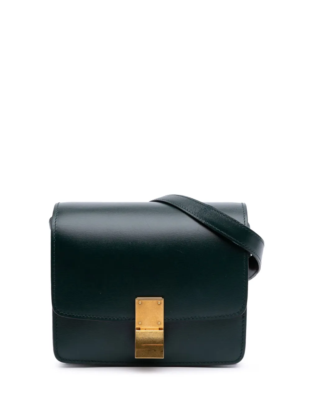 Céline Pre-Owned 2019 スモール カーフスキン クラシック ボックス ショルダーバッグ - グリーン Céline Pre-Owned 2019 スモール カーフスキン クラシック ボックス ショルダーバッグ - グリーン