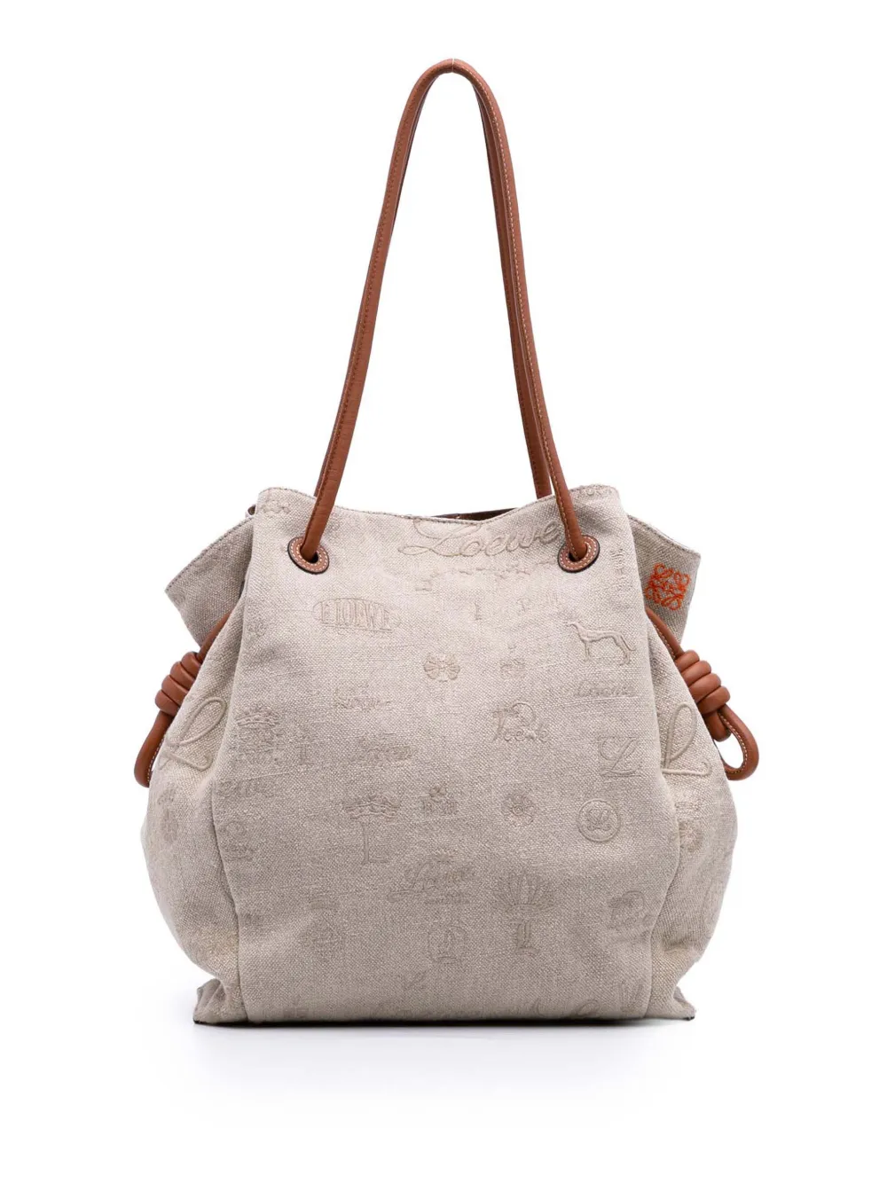 Loewe Pre-Owned 2018 Medium Canvas Flamenco Knot tote bag - ブラウン Loewe Pre-Owned 2018 Medium Canvas Flamenco Knot tote bag - ブラウン