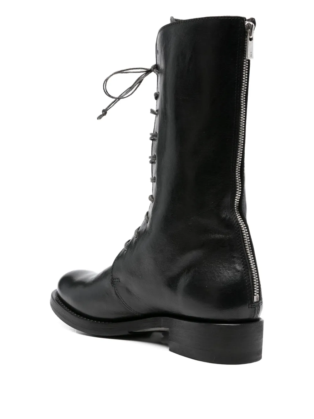 Shoto lace-up leather boots Black