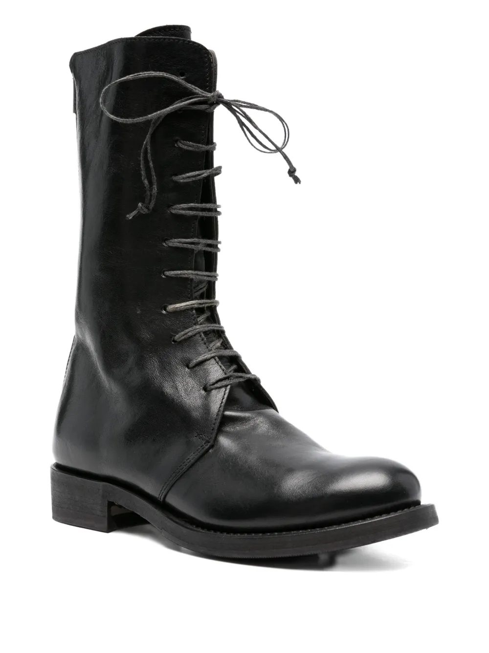 Shoto lace-up leather boots Black