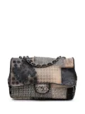 CHANEL Pre-Owned 2010-2011 Jumbo PVC and Tweed Patchwork Single Flap shoulder bag - White