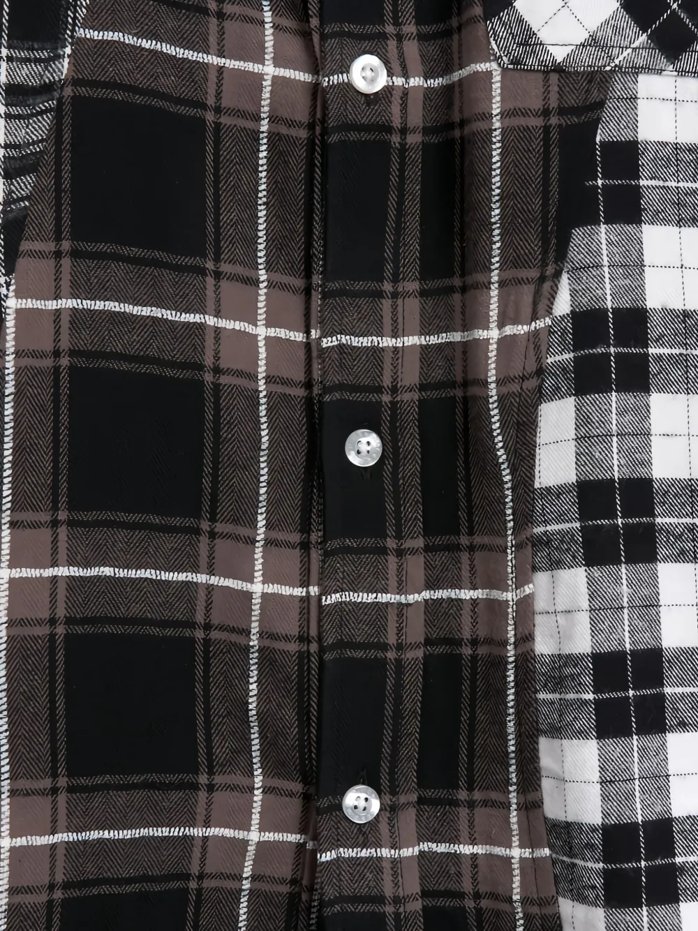 Dime Patchwork Panelled Shirt In Black