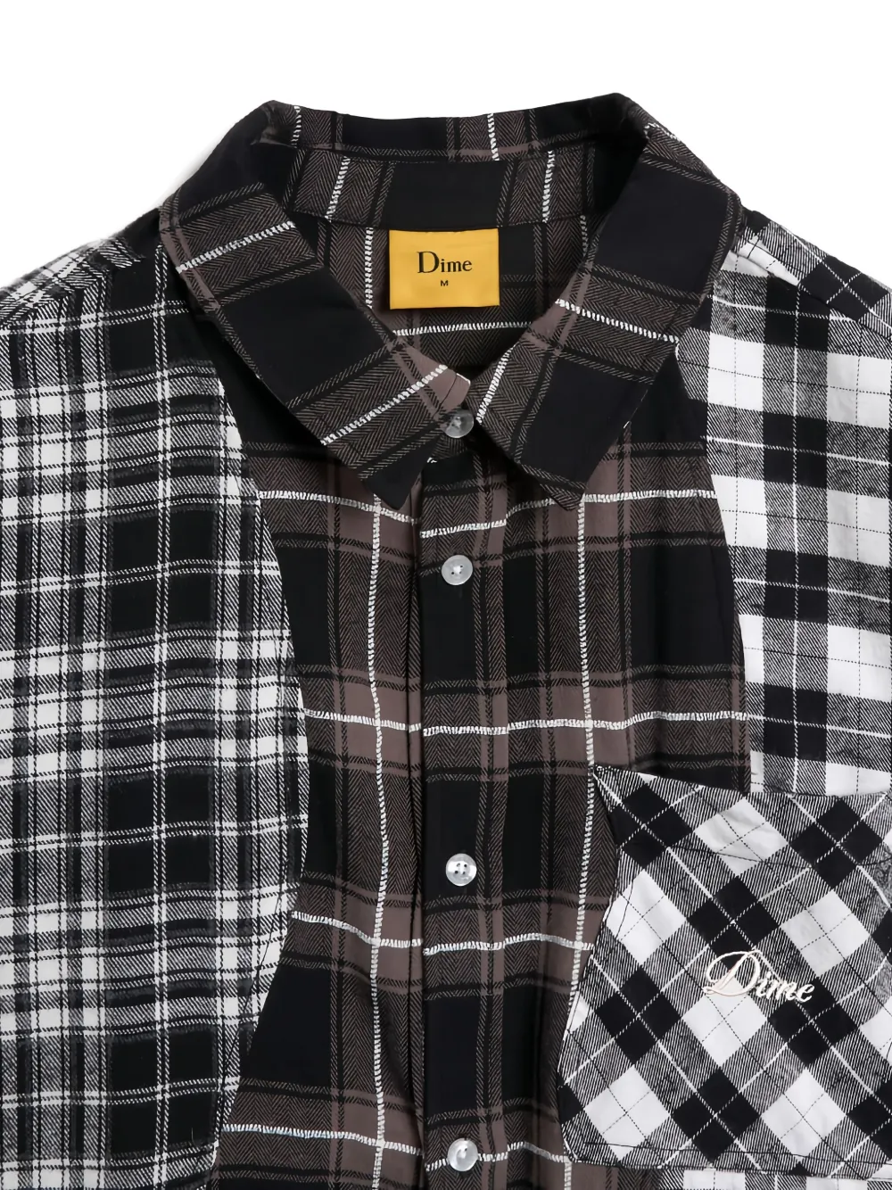 Dime Patchwork Panelled Shirt In Black