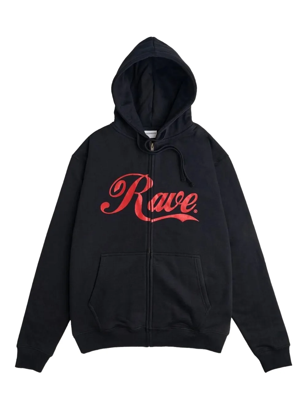 RAVE SKATEBOARDS zip-up logo-print hoodie | Black | Image 1