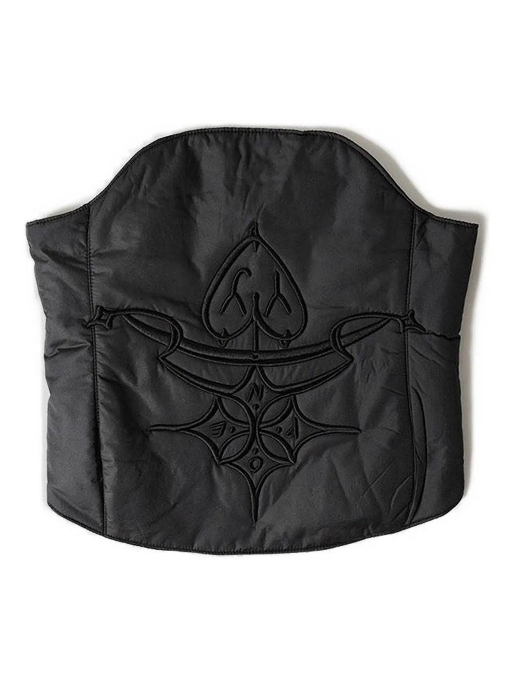 Open Yy Quilted Embroidered Top In Black