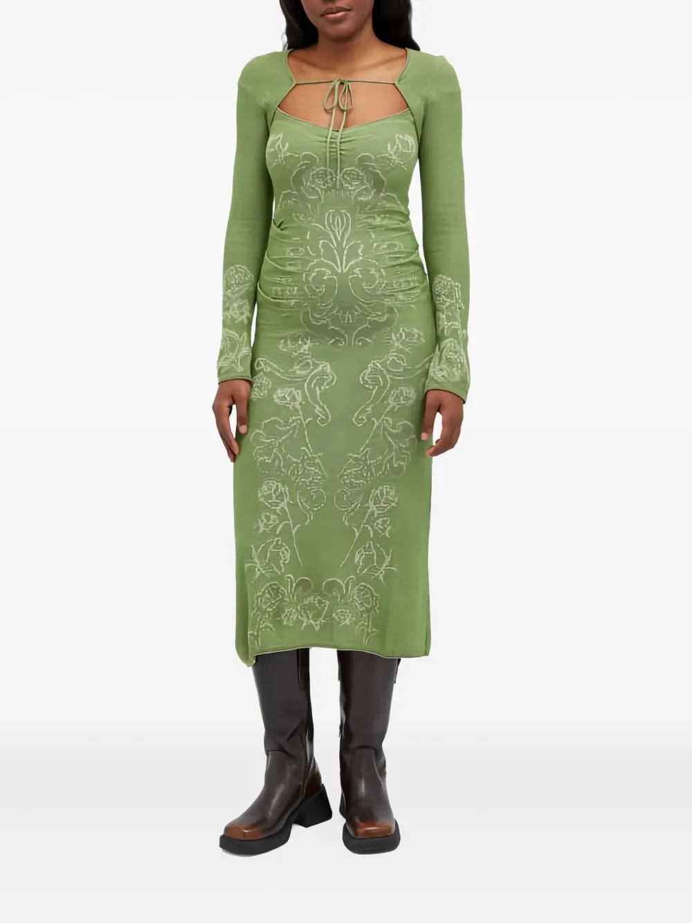 House of Sunny Envy floral-pattern dress - Groen