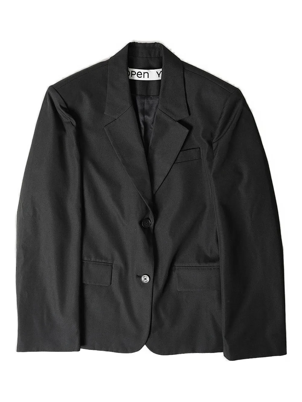 Open Yy Single-breasted Blazer In Black