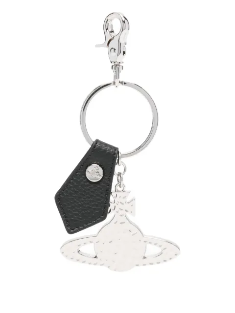 Vivienne Westwood Orb-plaque leather keyring