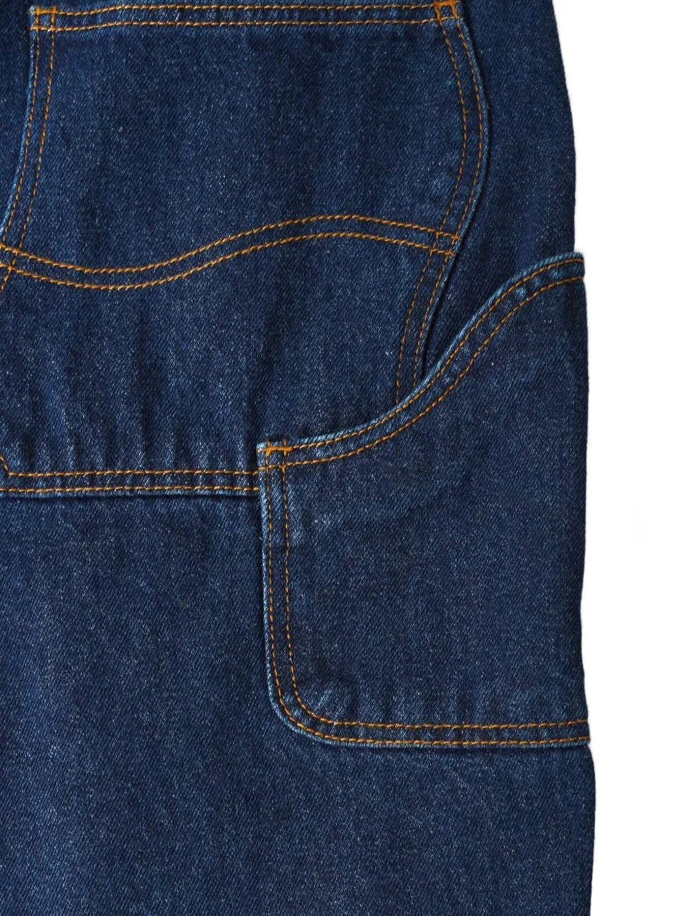 Dime Logo-embroidered Denim Shorts In Blue