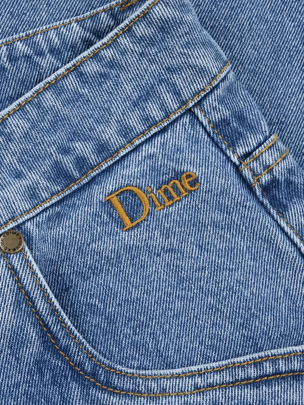 Dime embroidered-logo baggy jeans - Blauw