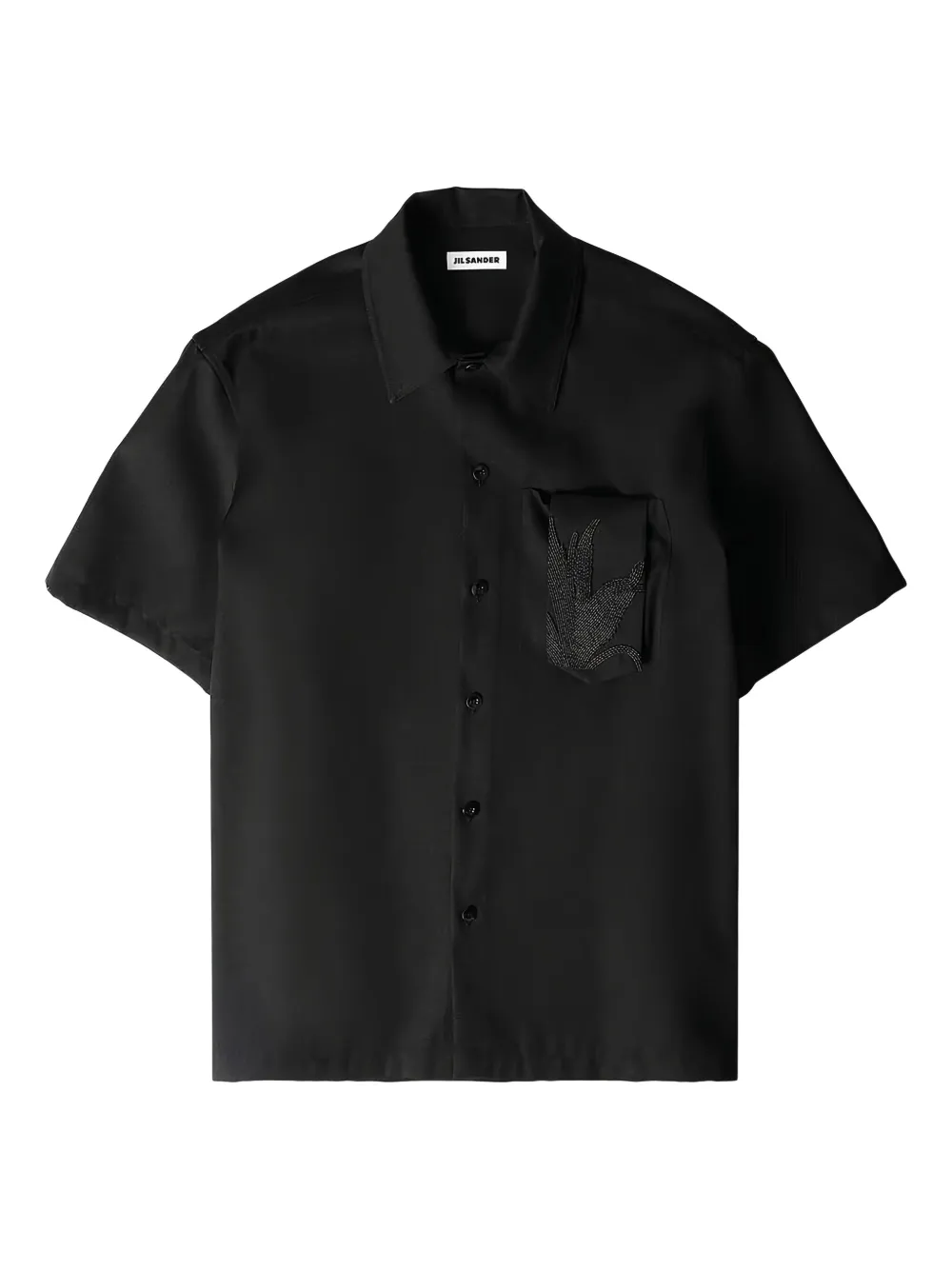 Jil Sander embroidered cotton shirt | Black | Image 1