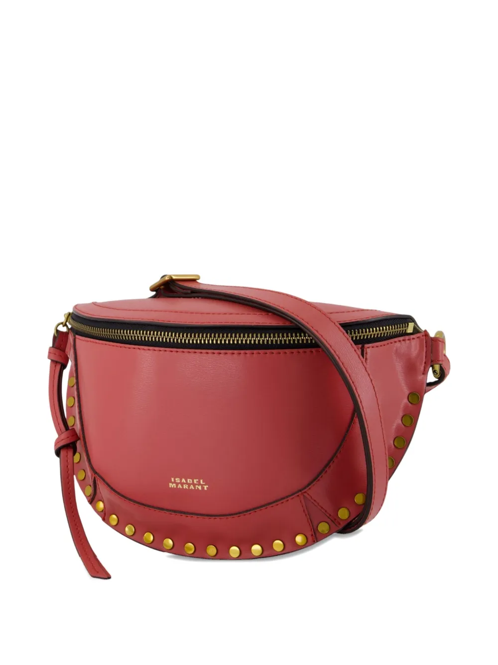 ISABEL MARANT Skano halvemaanvormige crossbodytas met studs Roze