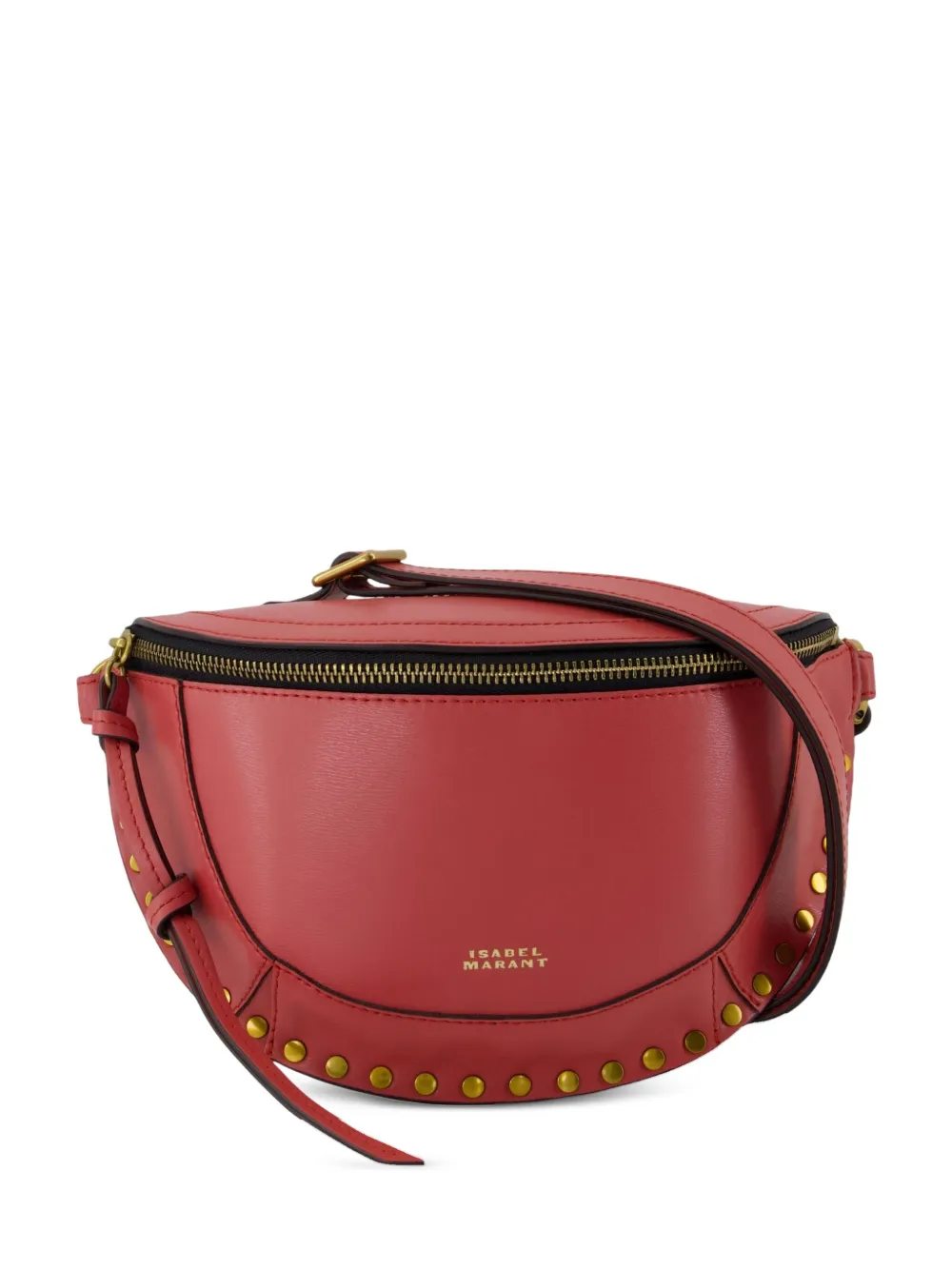 ISABEL MARANT Skano halvemaanvormige crossbodytas met studs Roze