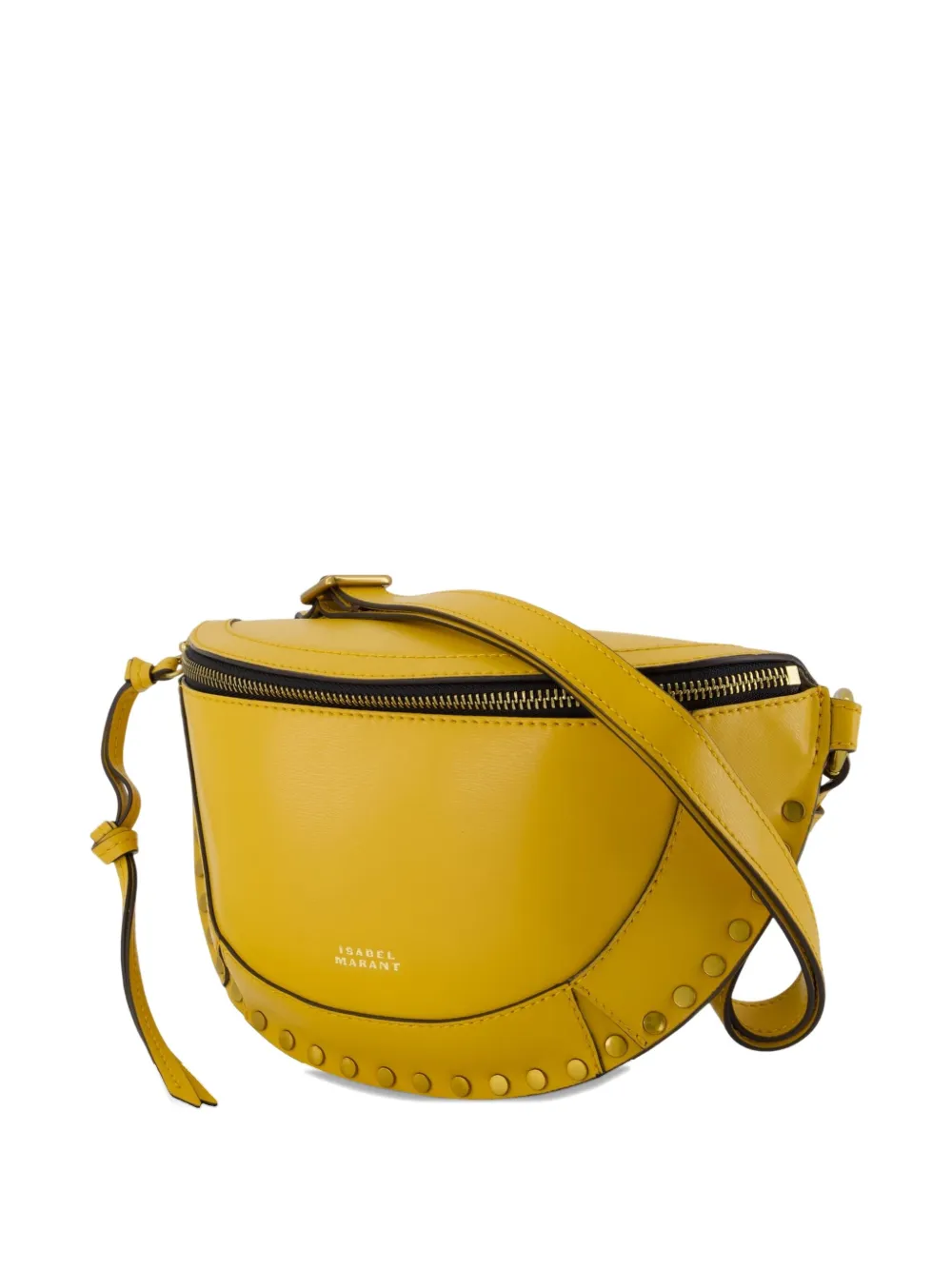 ISABEL MARANT Skano halvemaanvormige crossbodytas met studs Geel