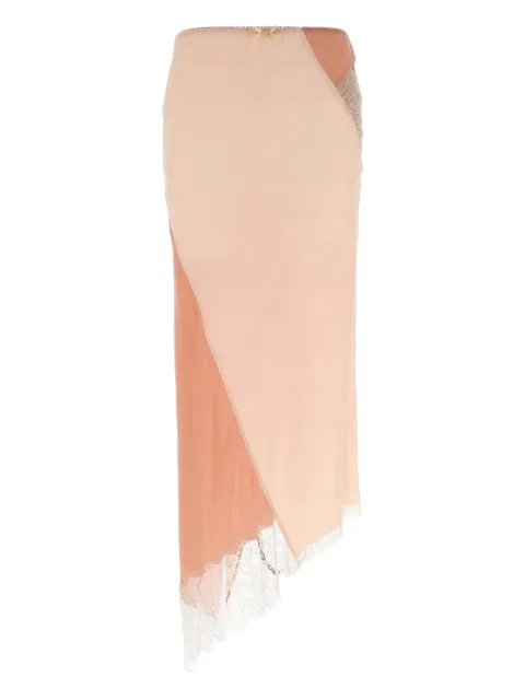 Moschino lace-paneled asymmetric skirt