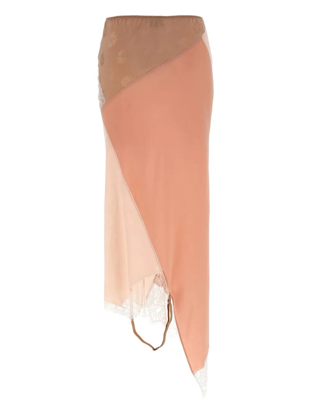 Moschino Asymmetrische rok met kanten vlakken Roze