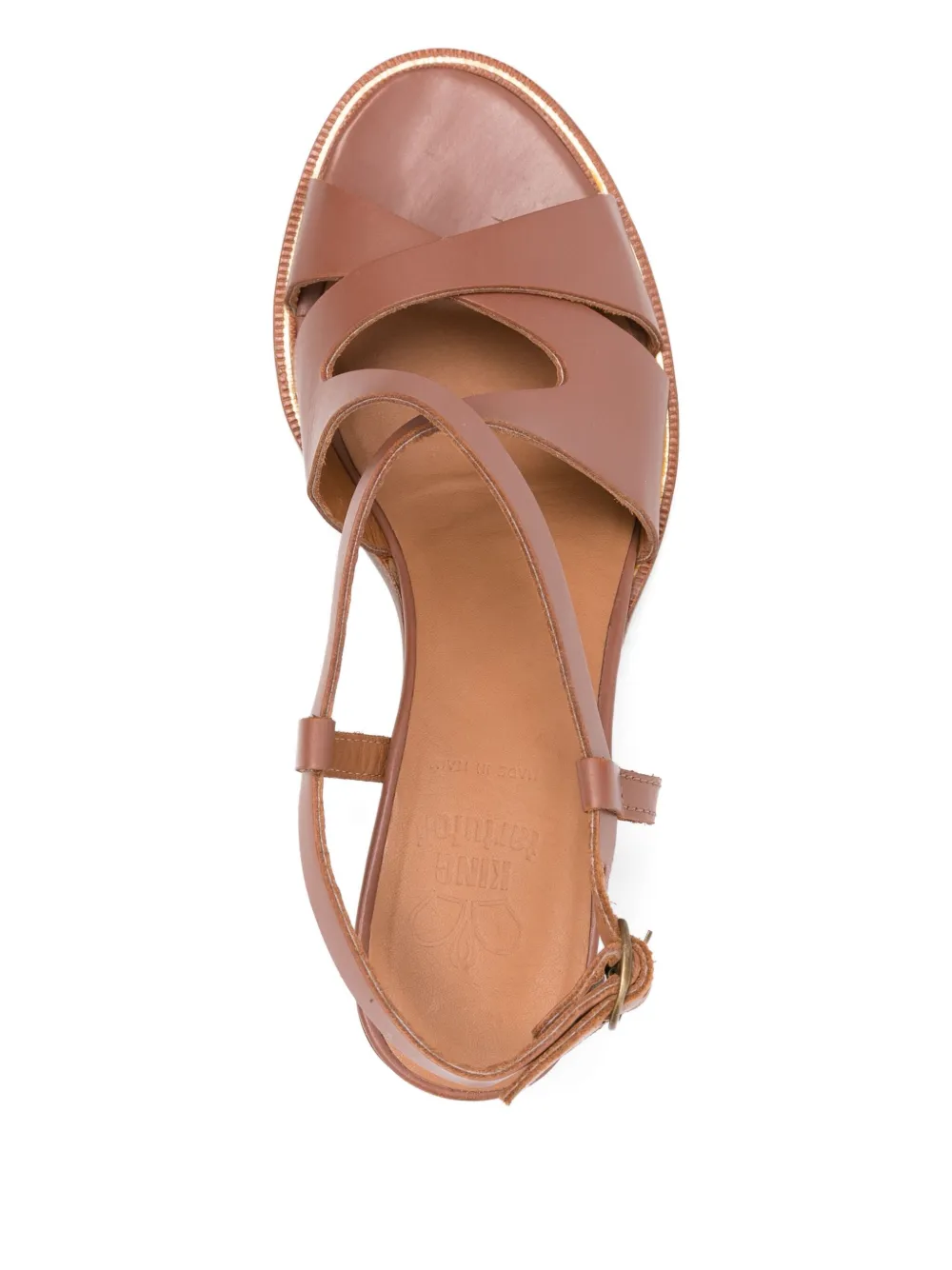 KING TARTUFOLI 50mm cross-strap sandals Brown