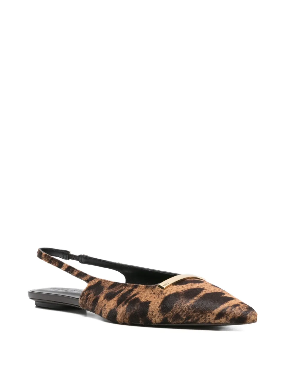 Tod's leopard-print slingback flat pumps Bruin