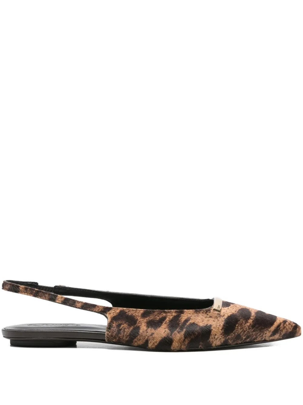 Tod's Leopard-print Slingback Flat Pumps