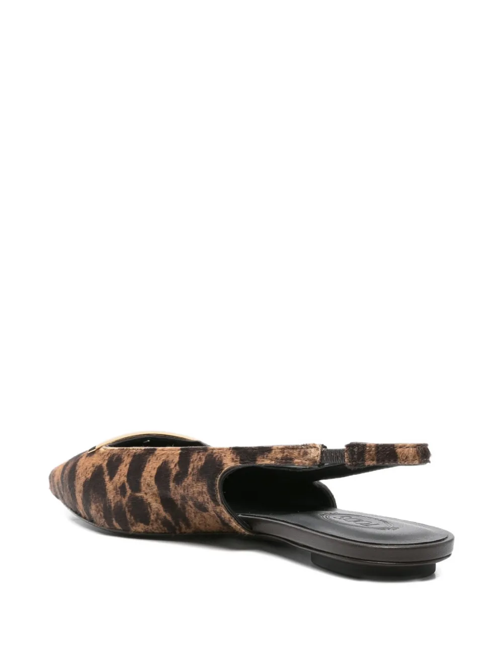 Tod's leopard-print slingback flat pumps Bruin