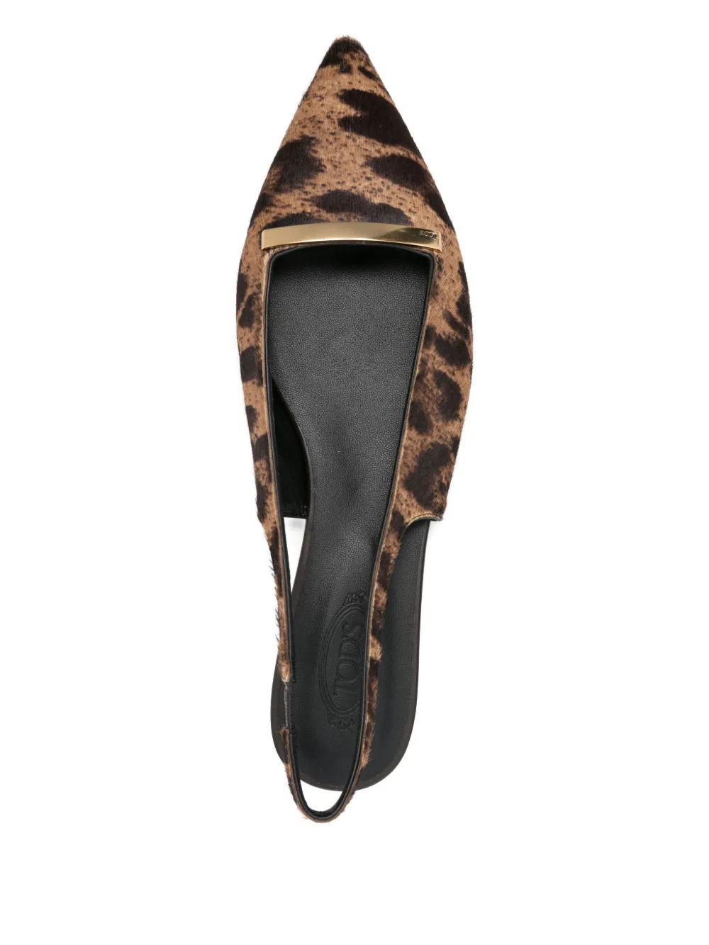Tod's leopard-print slingback flat pumps Bruin