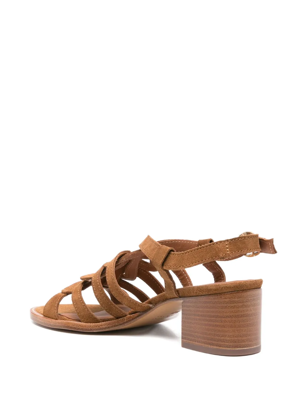 KING TARTUFOLI 60mm suede block-heel sandals Brown