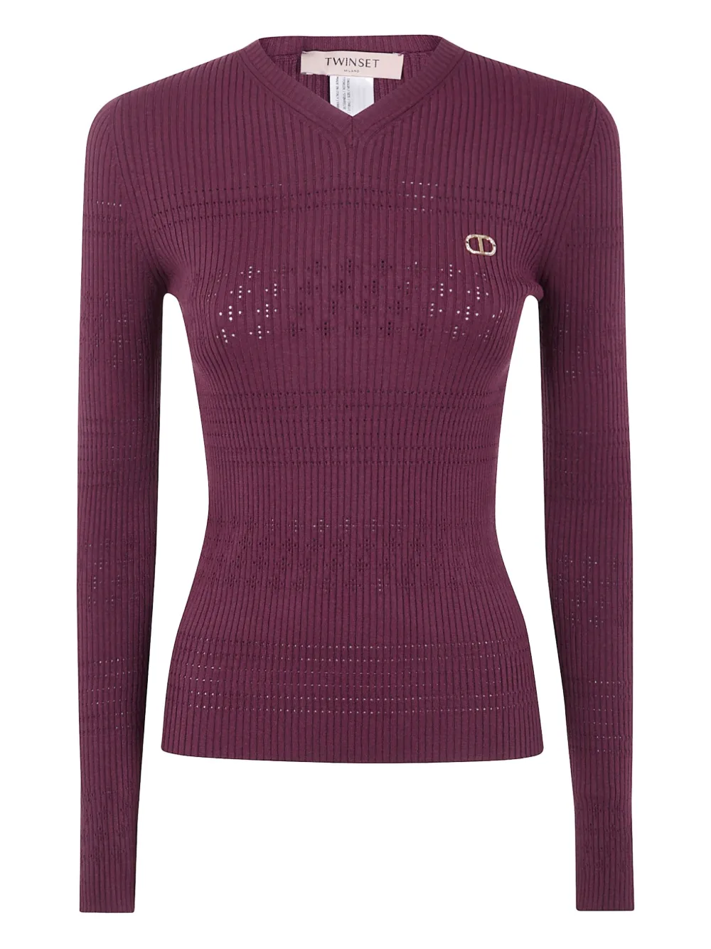 TWINSET Ribgebreide trui Rood