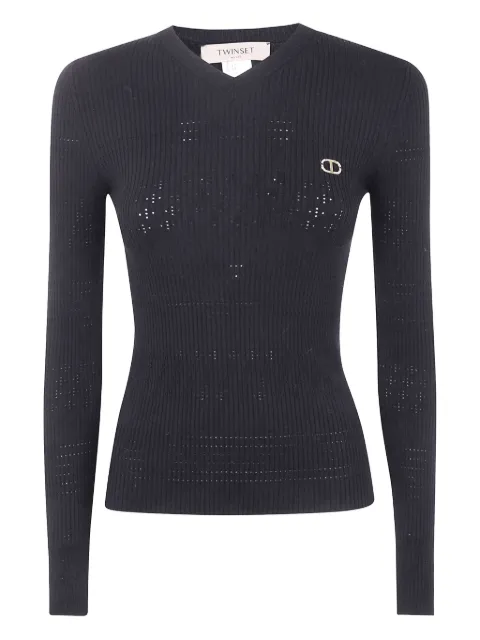 TWINSET ribbed v-neck sweater
