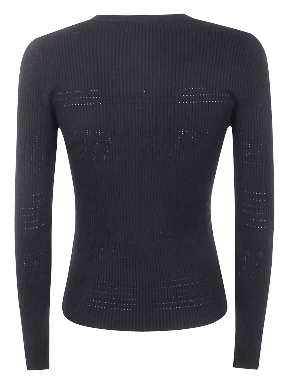 TWINSET Geribbelde trui met V-hals Zwart