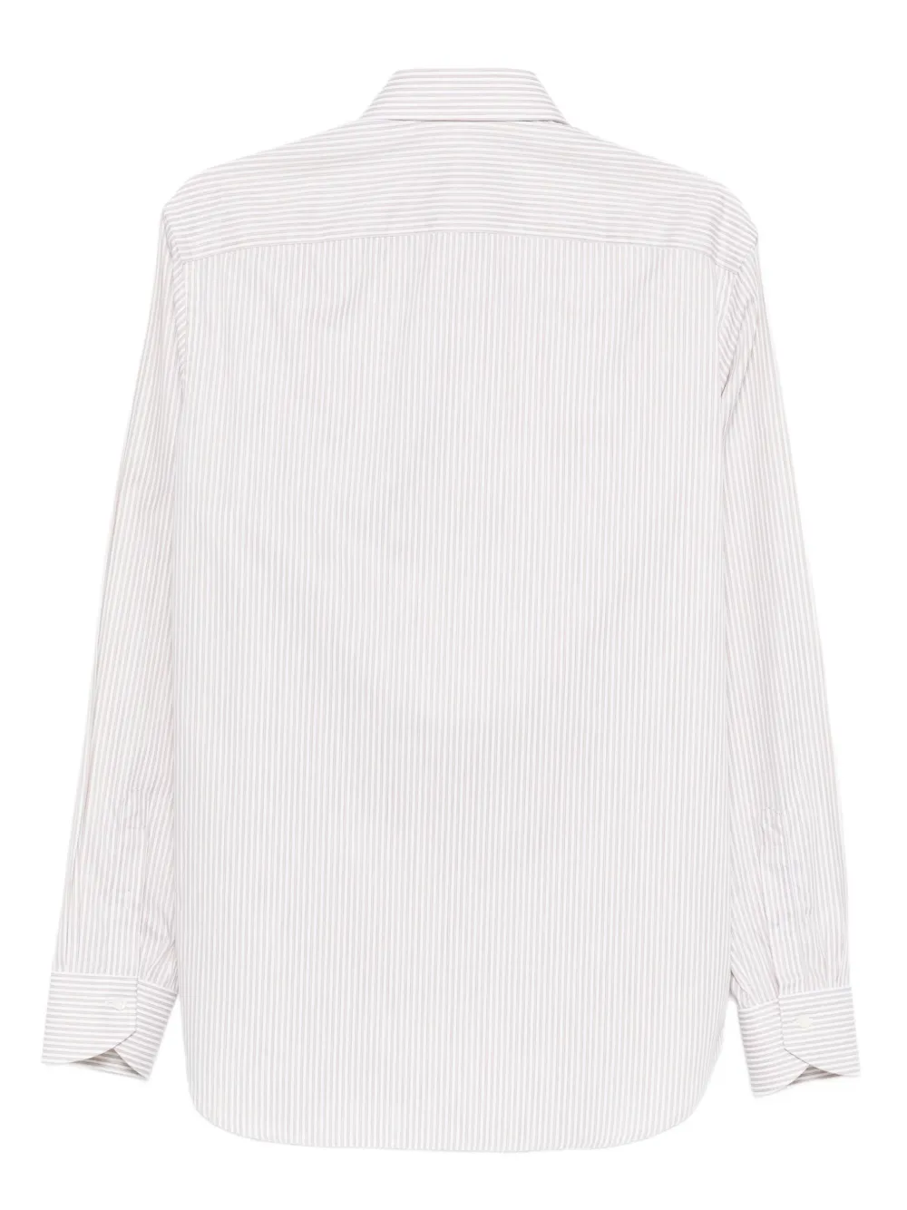 Canali Gestreept katoenen overhemd - Wit