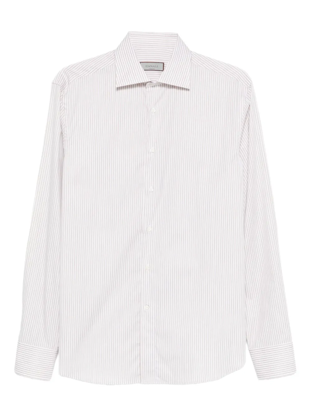 Canali Camicia a righe in cotone - Bianco