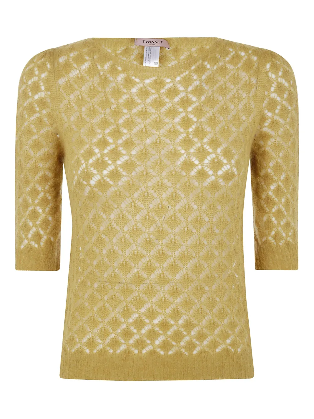 TWINSET open-knit short-sleeve sweater | Yellow | Image 1