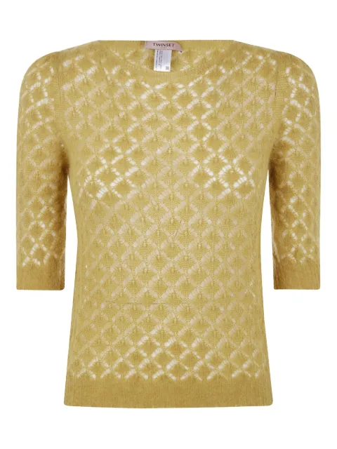 TWINSET open-knit short-sleeve sweater