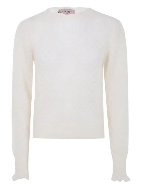 TWINSET ruffled-cuff open-knit sweater