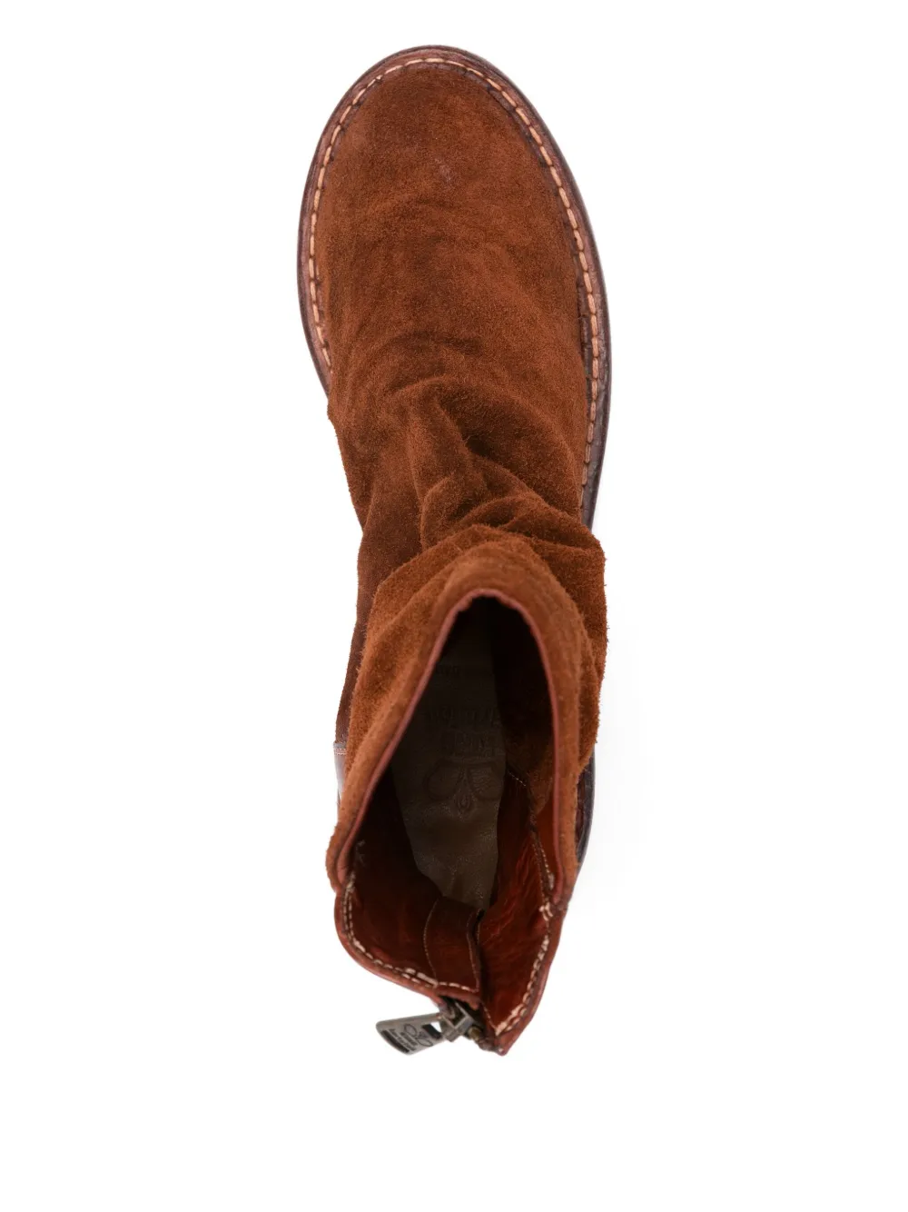 KING TARTUFOLI suede zipped boots Brown